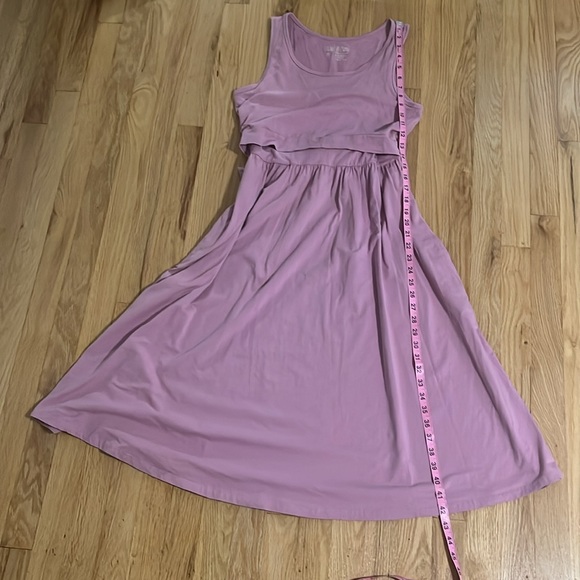 Latched Mama Mauve Breastfeeding Nursing Friendly Fit & Flare Dress Sz M - Picture 5 of 7